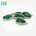 K9 Glass Emerald Gemstone Beads, wholesale price for 13*18mm water drop shape crystal connector CA004